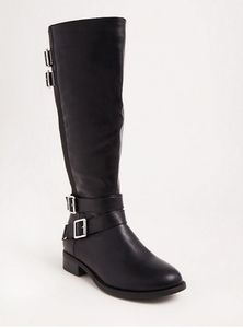 Torrid wide width wide calf tall faux leather boot